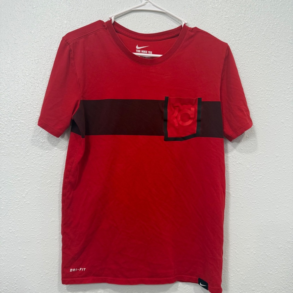 Nike Kevin Durant KD Dri-FIT Pocket T-Shirt Red Mens Small Athletic Cut P13